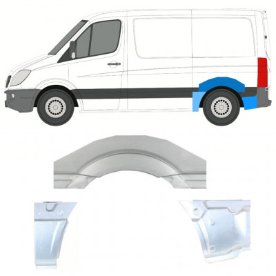 Reparaturni lim stražnjeg blatobrana za Mercedes Sprinter 2006- / SWB / Lijevo / Set 11313