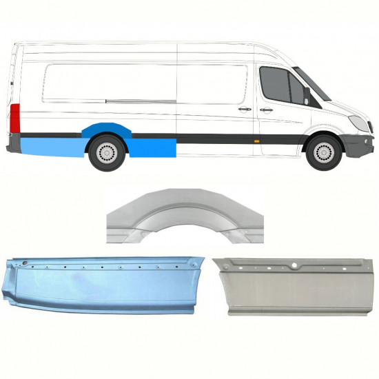 Reparaturni lim stražnjeg blatobrana za Mercedes Sprinter 2006- / XLWB / Desno / Set 8719