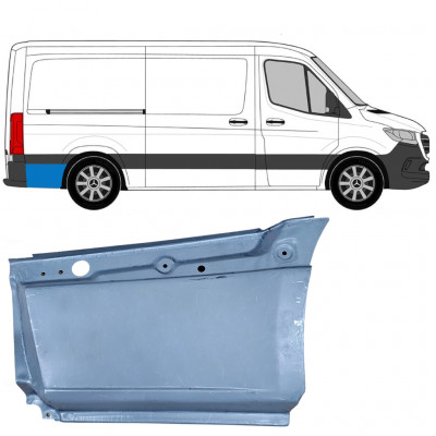 Donji dio reparaturnog lima stražnjeg blatobrana iza kotača za Mercedes Sprinter 2018- / SWB / MWB / Standard / Desno 8187