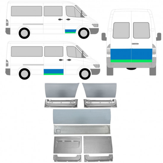 Unutarnji + vanjski reparaturni lim vrata za Mercedes Sprinter 1995-2006  / Set 11321