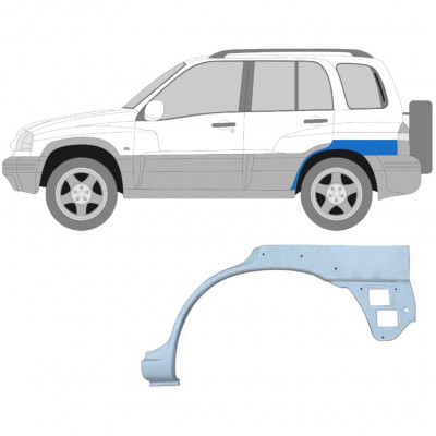 Reparaturni lim stražnjeg blatobrana s otvorom za Suzuki Grand Vitara 1997-2005 / Lijevo 7019