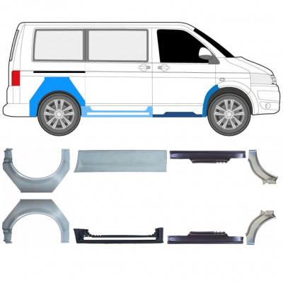 Lim praga + stražnjeg blatobrana za Volkswagen Transporter T5 2003- / SWB / Set 11533