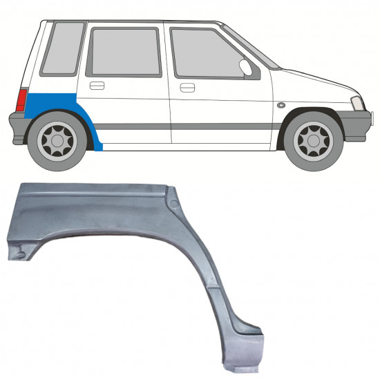 Reparaturni lim stražnjeg blatobrana za Daewoo Tico 1991-2000 / Desno 12523