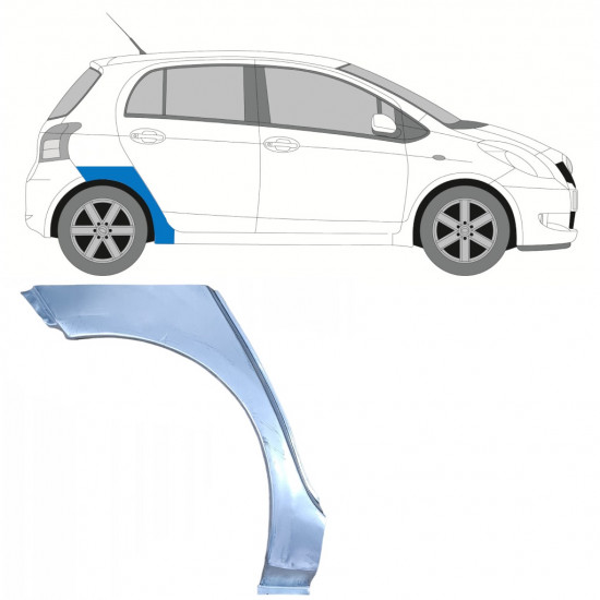 Reparaturni lim stražnjeg blatobrana za Toyota Yaris 2006-2011 / Desno 8311