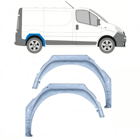 Unutarnji reparaturni lim stražnjeg blatobrana za Opel Vivaro Renault Trafic 2001- / Lijevo+Desno / Set 10118