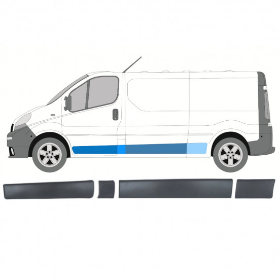 Set letvica za Renault Trafic Opel Vivaro Primastar 2001-2014 / LWB / Lijevo /  8572