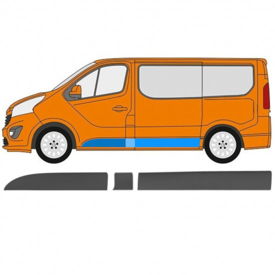 Bočna letvica za Renault Trafic 2014- / SWB / Lijevo / Set 11257