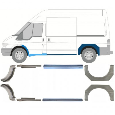 Lim praga + stražnjeg blatobrana za Ford Transit 2000-2013  / MWB / Set 12675