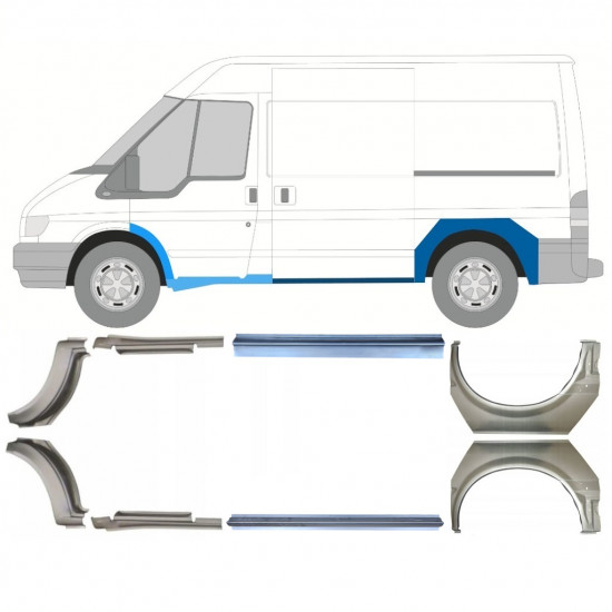 Lim praga + stražnjeg blatobrana za Ford Transit 2000-2013  / SWB / Set 12674