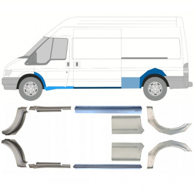 Lim praga + stražnjeg blatobrana za Ford Transit 2000-2013  / LWB / Set 12677