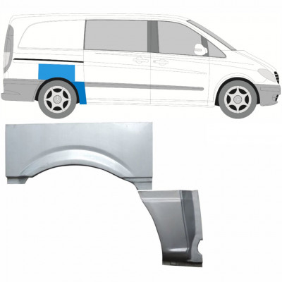 Reparaturni lim stražnjeg blatobrana za Mercedes Vito 2003-2010 / SWB / Desno / Set 9277