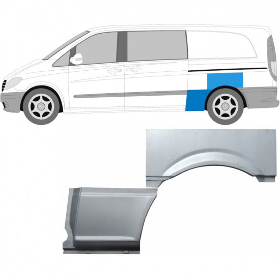 Reparaturni lim stražnjeg blatobrana za Mercedes Vito 2003-2010 / Lijevo / Set 9276