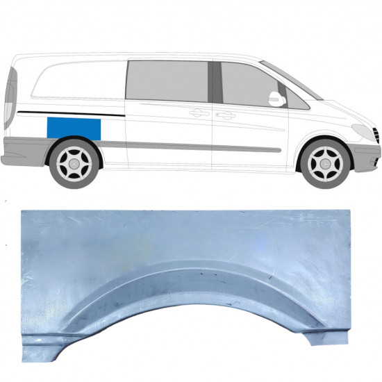 Reparaturni lim stražnjeg blatobrana za Mercedes Vito 2003-2010 / Desno 5184