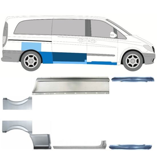 Set reparaturnih dijelova za Mercedes Vito W639 2003-2014 / Lijevo+Desno / 14787