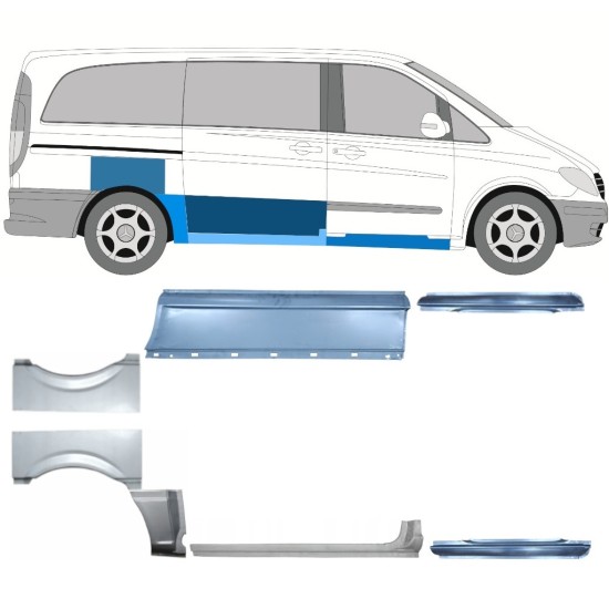 Set reparaturnih dijelova za Mercedes Vito W639 2003-2014 / Lijevo+Desno / 14790