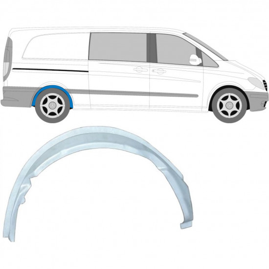 Unutarnji reparaturni lim stražnjeg blatobrana za Mercedes Vito 2003-2010 / Desno 6804