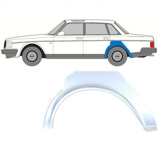 Reparaturni lim stražnjeg blatobrana za Volvo 240 1979-1993 / Lijevo 8290