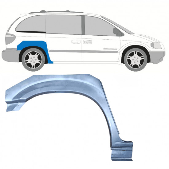 Reparaturni lim stražnjeg blatobrana za Chrysler Voyager 2000-2008 / Desno 11282