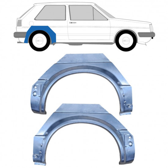 Reparaturni lim stražnjeg blatobrana za VW Golf 2 1982- / Lijevo+Desno / Set 9626