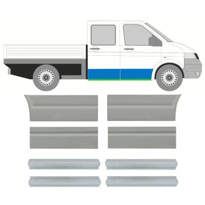 Lim praga stražnjih vrata za VW Transporter T5 2003-2015 / Lijevo+Desno / Dvostruka kabina / Set 10266