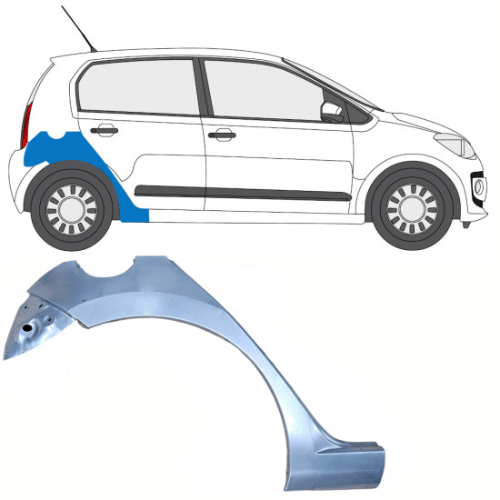 Reparaturni lim stražnjeg blatobrana za Volkswagen UP! 2011- / Desno 8672