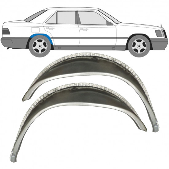 Unutarnji reparaturni lim stražnjeg blatobrana za Mercedes W124 1984- / Lijevo+Desno / Set 9652