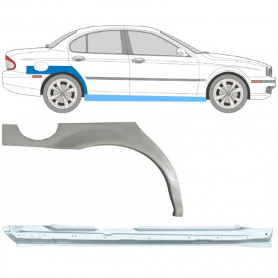 Lim praga + stražnjeg blatobrana za Jaguar X-Type 2001-2009 / Desno / Set 12620