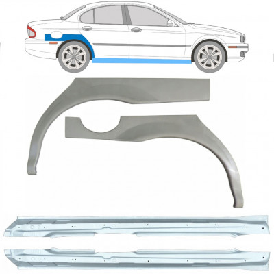 Lim praga + stražnjeg blatobrana za Jaguar X-Type 2001-2009 / Set 12622
