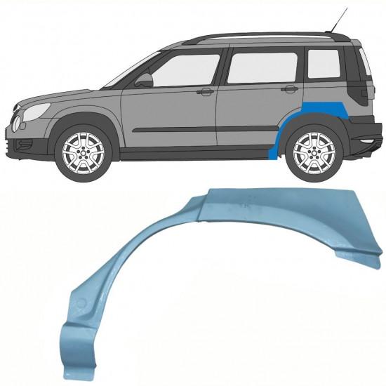 Reparaturni lim stražnjeg blatobrana za Skoda Yeti 2009- / Lijevo 10705