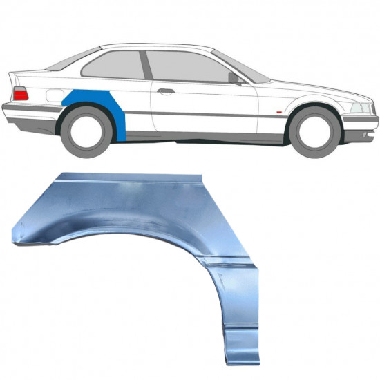 Reparaturni lim stražnjeg blatobrana za BMW E36 3 Cabrio 1990-2000 / Desno / COUPE 6207